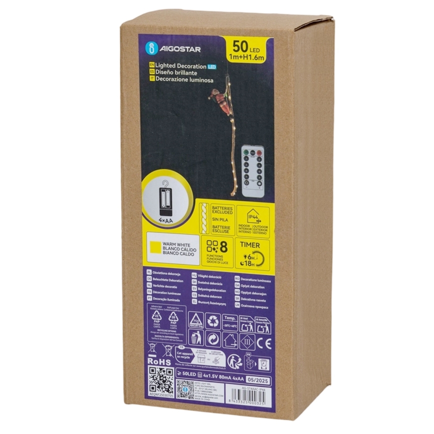 Aigostar - LED vonkajšia vianočná dekorácia LED/4xAA IP44 Santa Claus na padáku