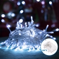 Aigostar - LED Vonkajšia vianočná reťaz 100xLED/8 funkcií 10,3m IP44 studená biela