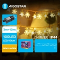 Aigostar - LED Vonkajšia vianočná reťaz 100xLED/8 funkcií 13m IP44 teplá biela