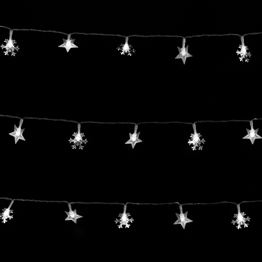 Aigostar - LED vonkajší vianočný reťazec 100xLED/8 funkcií 3xAA 10 m IP44 studená biela