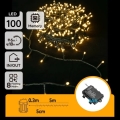 Aigostar - LED vonkajšia vianočná reťaz 100xLED/8 funkcií 3xAA 5,3 m IP44 teplá biela