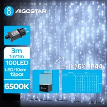 Aigostar - LED Vonkajšia vianočná reťaz 100xLED/8 funkcií 4x1m IP44 studená biela