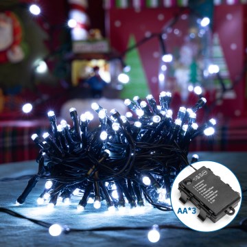 Aigostar - LED Vonkajšia vianočná reťaz 200xLED/8 funkcií 10,3m IP44 studená biela