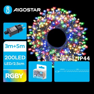 Aigostar - LED Vonkajšia vianočná reťaz 200xLED/8 funkcií 8m IP44 multicolor