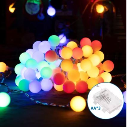 Aigostar - LED vonkajšia vianočná reťaz 25xLED/3xAA/8 funkcií 2,8 m IP44 viacfarebná
