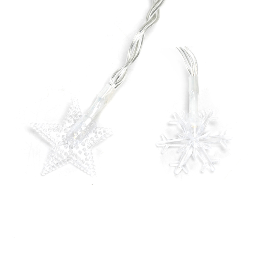 Aigostar - LED Vonkajší  reťaz 25xLED/8 funkcií 3xAA 2,5m IP44 teplá biela hviezdy