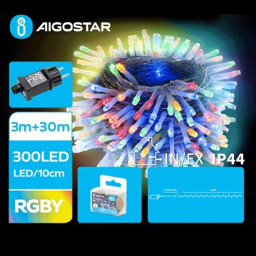 Aigostar - LED Vonkajšia vianočná reťaz 300xLED/8 funkcií 33m IP44 multicolor