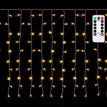 Aigostar - LED vonkajšia vianočná reťaz 300xLED/8 funkcií 3x1m IP44 teplá biela + diaľkové ovládanie