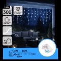 Aigostar - LED vonkajšia vianočná reťaz 300xLED/8 funkcií 3xAA 18x0,6 m IP44 studená biela