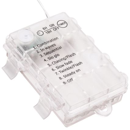 Aigostar - LED vonkajšia vianočná reťaz 300xLED/8 funkcií 3xAA 9,3m IP44 teplá biela