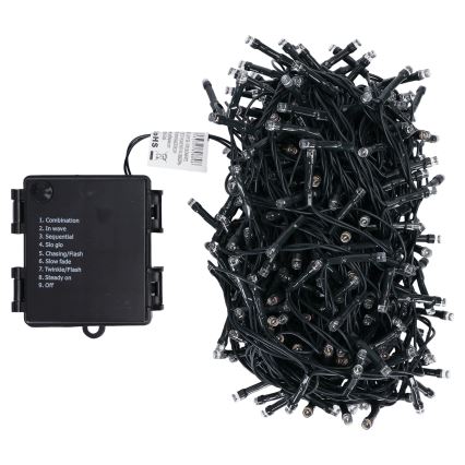 Aigostar - LED vonkajší vianočný reťazec 500× LED / 8 režimov, 4× AA, 25,3 m, IP44, viacfarebný