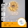 Aigostar - LED vonkajšia vianočná reťaz 50xLED/8 funkcií 3xAA 5,3m IP44 teplá biela
