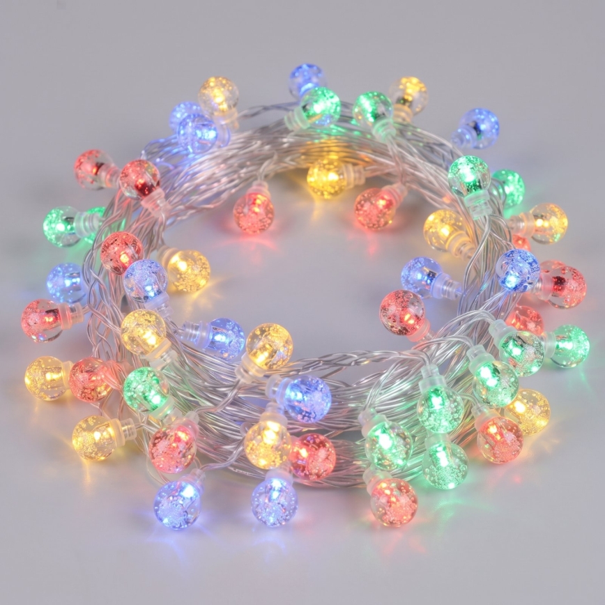 Aigostar - LED vonkajšia vianočná reťaz 50xLED/8 funkcií 3xAA 5,3m IP44 viacfarebná