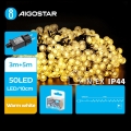 Aigostar - LED Vonkajšia vianočná reťaz 50xLED/8 funkcií 8m IP44 teplá biela