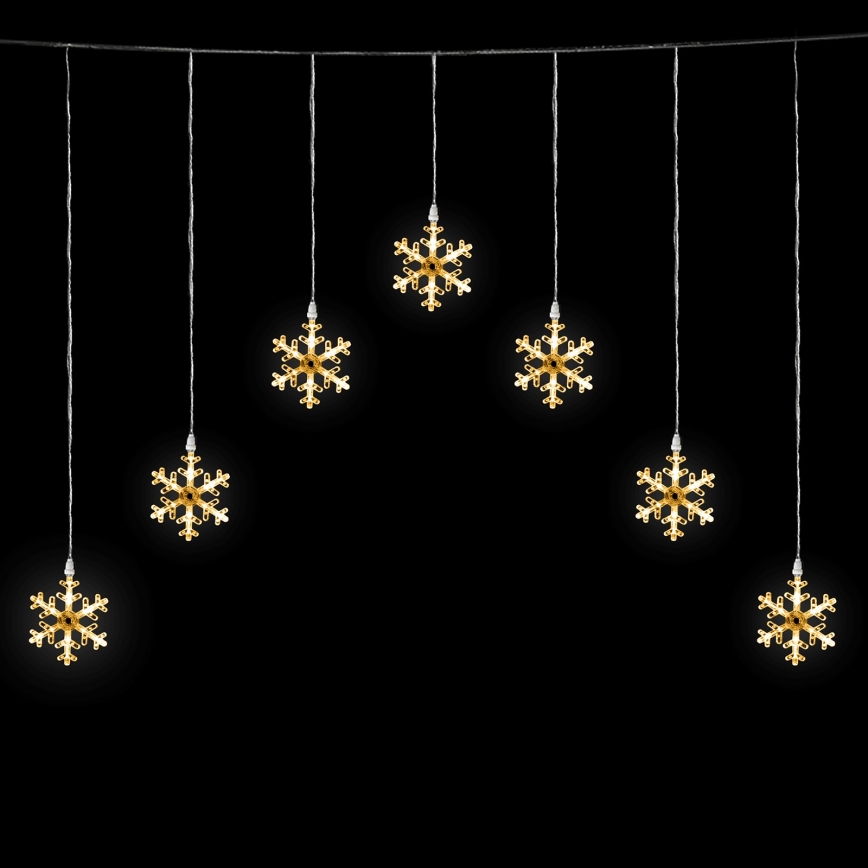 Aigostar - LED vonkajší vianočný reťaz 84xLED/8 funkcií 1,2x1m IP44 teplá biela vločky