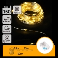 Aigostar -LED Vonkajšia vianočná svetelná reťaz 150xLED/8 funkcií 3xAA 15,3m IP44 teplá biela