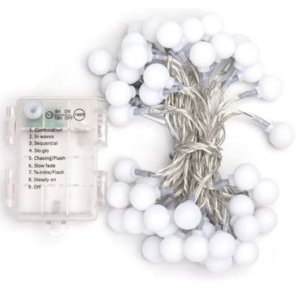 Aigostar - LED vonkajšia vianočná svetelná reťaz 50xLED/3xAA/8 režimov 5,3 m IP44 viacfarebná