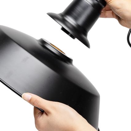 Aigostar - Luster na lanku 1xE27/60W/230V čierna