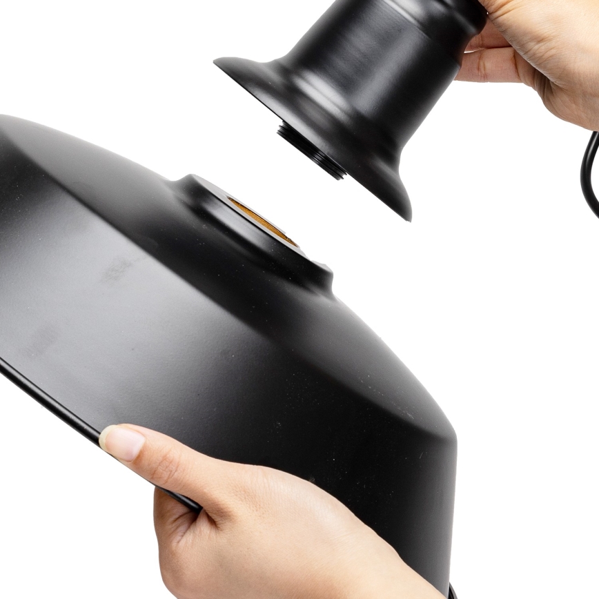 Aigostar - Luster na lanku 1xE27/60W/230V čierna