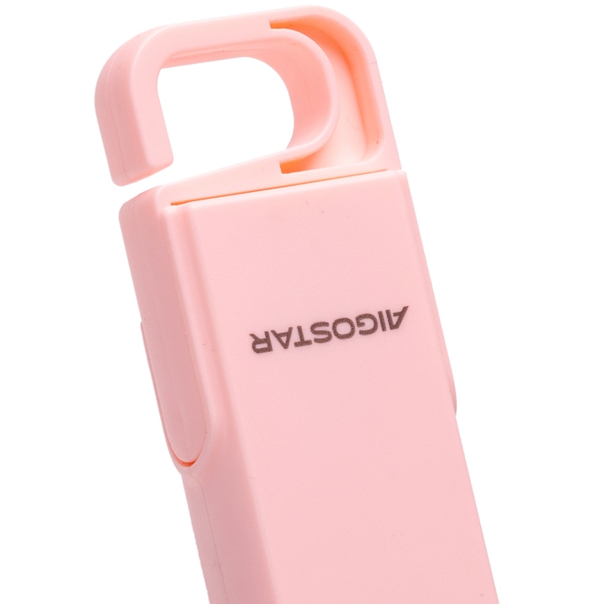 Aigostar - Nabíjací vreckový ventilátor 4,5W/3,7V 1200mAh USB ružová