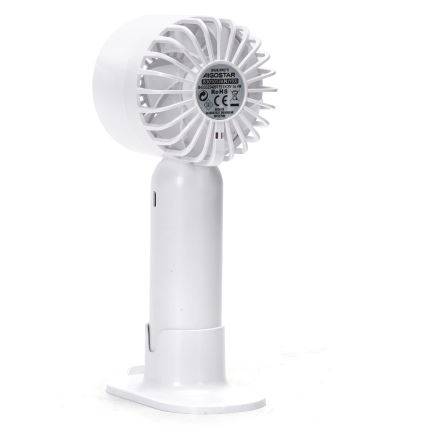 Aigostar - Nabíjací vreckový ventilátor 4W/5V 500mAh USB biela