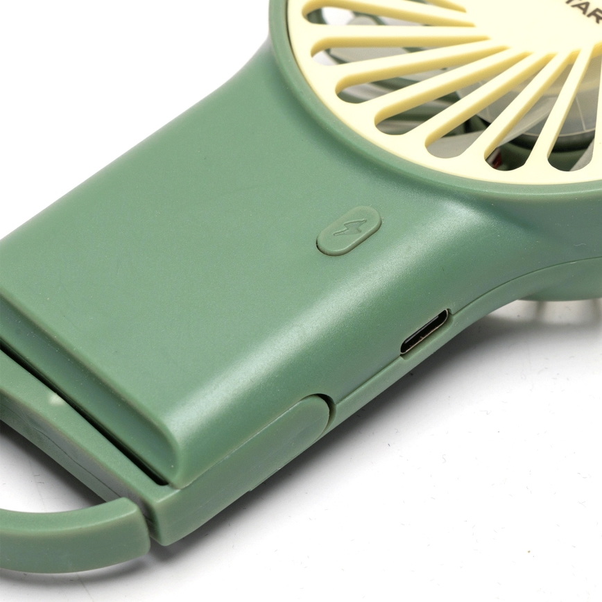 Aigostar - Nabíjací vreckový ventilátor 4W/5V 500mAh USB zelená