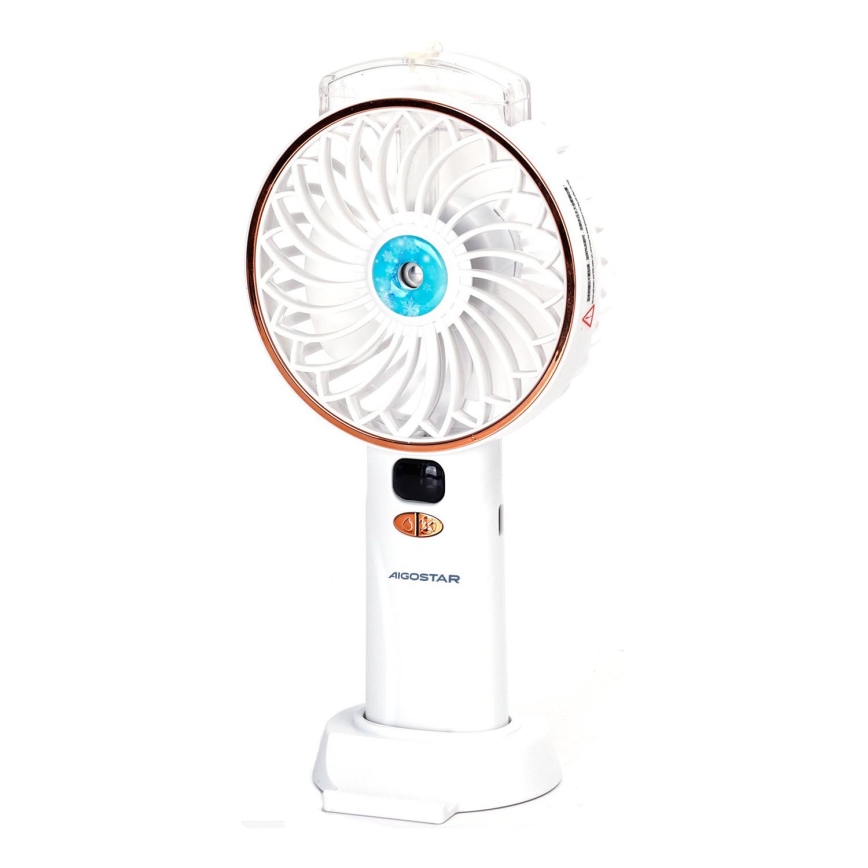 Aigostar - Nabíjací vreckový ventilátor 5W/5V 2400mAh USB biela