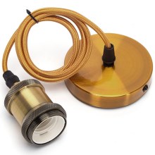 Aigostar - Napájací kábel 1xE27/60W/230V zlatá
