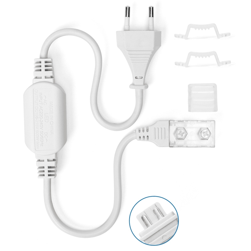 Aigostar - Napájací zdroj pre LED pásiky 10 mm 600W/230V biela