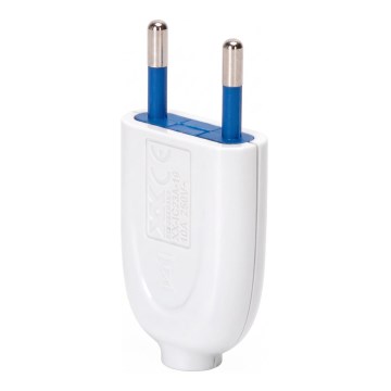 Aigostar - Plastová vidlica 2P 10A/250V biela
