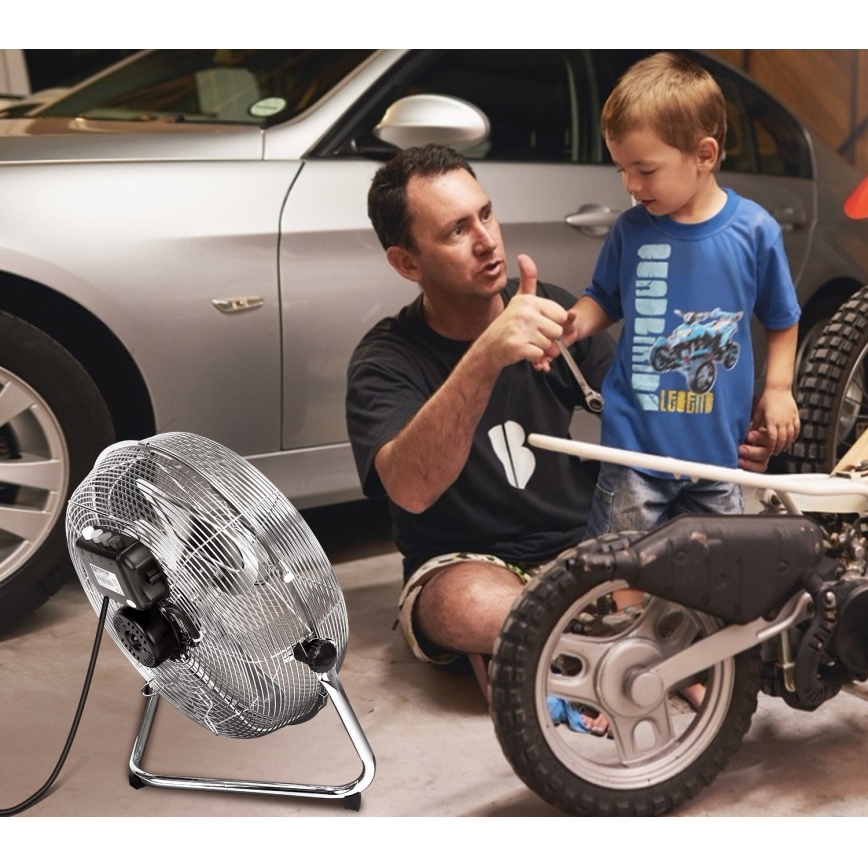 Aigostar - Podlahový ventilátor 60W/230V 44,5 cm lesklý chróm