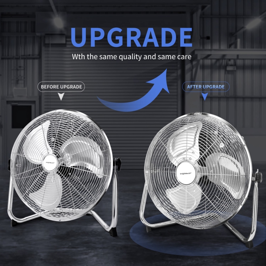Aigostar - Podlahový ventilátor 60W/230V 44,5 cm lesklý chróm
