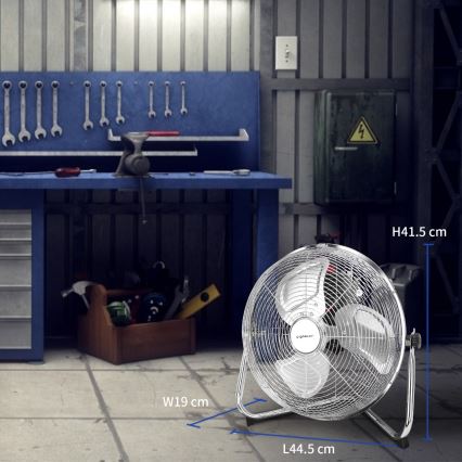 Aigostar - Podlahový ventilátor 60W/230V 44,5 cm lesklý chróm