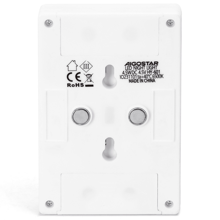 Aigostar - Prenosné nočné LED svietidlo, napájanie 3x AAA, 6500 K