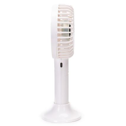Aigostar - Prenosný nabíjací ventilátor 3W/5V 1500mAh USB biely