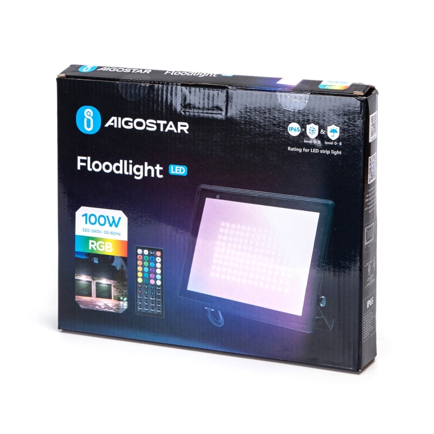 Aigostar - LED RGB stmievateľný reflektor LED/100W/230V IP65 + diaľkové ovládanie