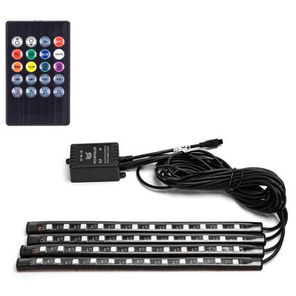 Aigostar - LED RGB stmievateľné pásiky do auta LED/4,5W/5V + diaľkové ovládanie