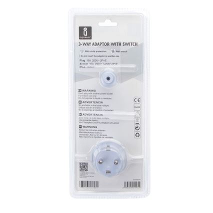 Aigostar - Rozbočovacia zásuvka s vypínačom 3x16A/230V SCHUKO