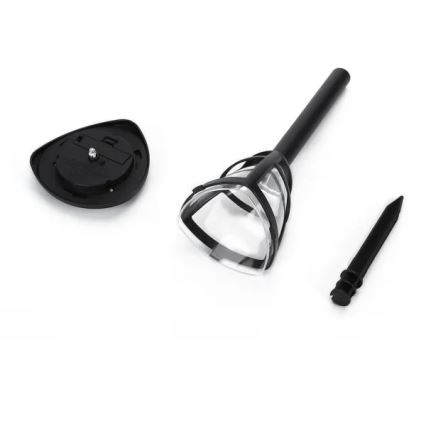 Aigostar - Sada 12 ks solárnych LED lámp LED/0,06 W/2 V 33,8 cm 6500 K 100 mAh IP44 čierna