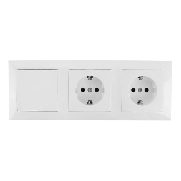 Aigostar - SADA 2x Domáca zásuvka so spínačom 2x16A/250V SCHUKO