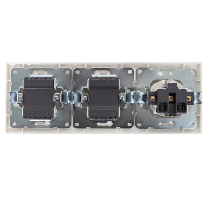 Aigostar - SADA 2x Spínač domový so zásuvkou 1x16A/250V SCHUKO