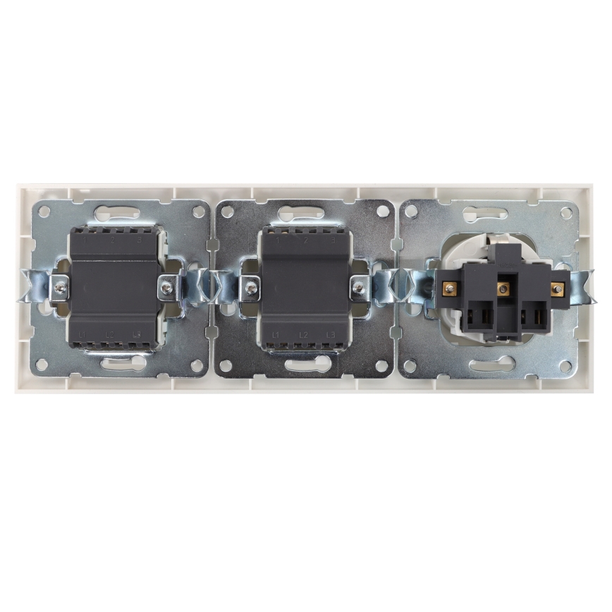 Aigostar - SADA 2x Spínač domový so zásuvkou 1x16A/250V SCHUKO