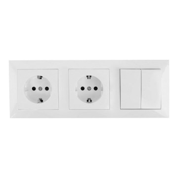 Aigostar - SADA 2x Zásuvka s vypínačem 2x16A/250V SCHUKO