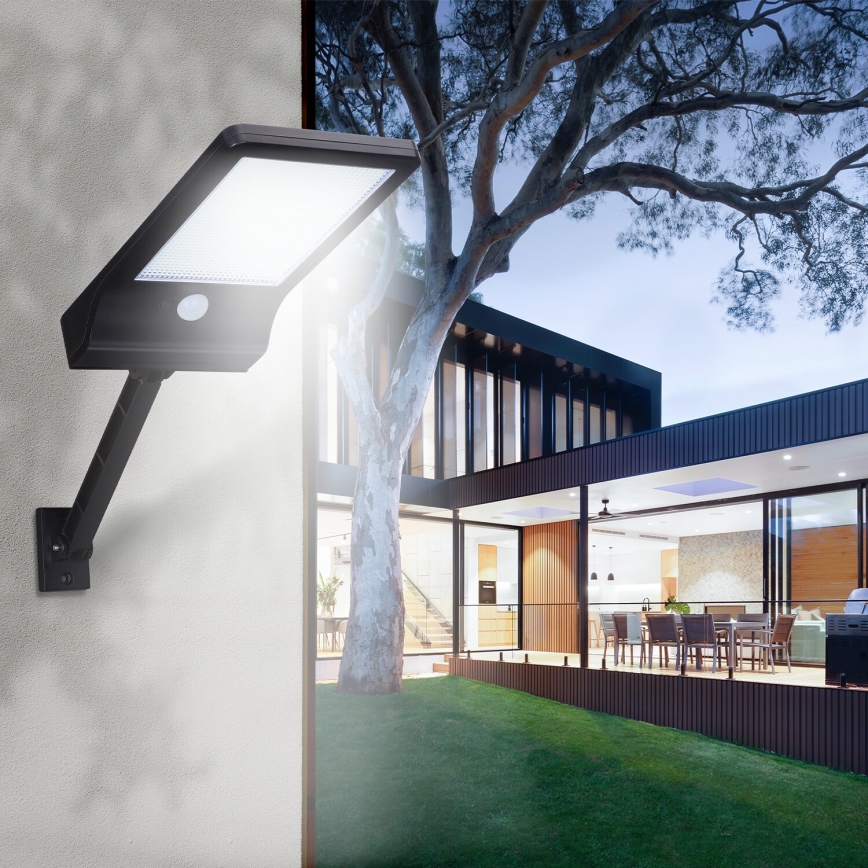 Aigostar - SADA 2x LED Solárna pouličná lampa so senzorom LED/3W/3,7V1800 mAh IP44 3000/4000/5000K + diaľkové ovládanie