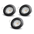 Aigostar - Sada 3x LED podhľadových svietidiel 1xGU10/4,5W/230V 3000K čierne