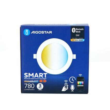 Aigostar - SADA 3x LED Stmievateľné podhľadové svietidlo MESH LED/9W/230V 2700K-6500K pr. 14,5 cm