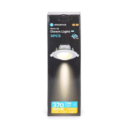Aigostar - Sada 3x LED stropné svietidlo LED/5W/230V 3000K pr. 8,5 cm biele