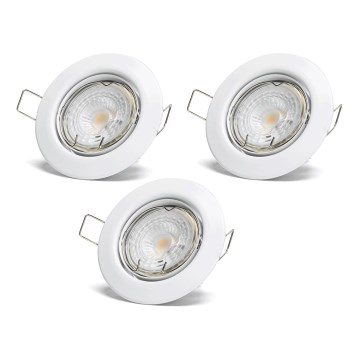 Aigostar - SADA 3x LED zapustené stropné svietidlá 1xGU10/4,5W/230V 6500K biele