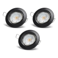 Aigostar - Sada 3x LED zapustené svietidlá 1x GU10/4,5W/230V 4000K čierne