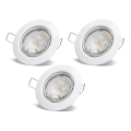 Aigostar - SADA 3x LED zapustených svietidiel 1xGU10/4,5W/230V 4000K biela